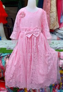 Gaun anak full brokat 3/4