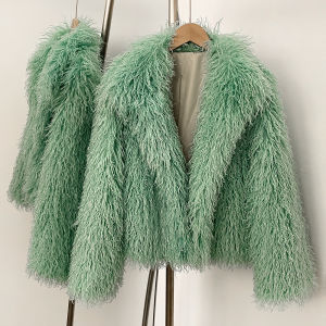 Áo Khoác Lông Cừu Giả Dày Dặn OFTBUY Dành Cho Nữ Chất Liệu Lông Cừu Mông Cổ Giả Áo Khoác Mùa Đông Ấm Áp Kiểu Dáng Thường Ngày Cổ Áo Lật Hai Lớp