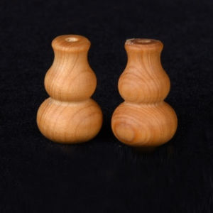 Phụ Kiện Tháp Phật Đầu Hình Quả Dưa Chuột Khối Hình Vuông Tròn Ba Lỗ Gỗ Cổ Đại Đỏ Dầu Tái Tạo Thủ Công Từ Trung Quốc Đại Lục