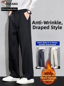 TUCANO | Wrinkle-Resistant Drape Mens Trousers Black