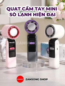 Quạt Cầm Tay mini K801 100 Cấp Độ GióPin 4000mAh Làm Mát Mạnh Mẽ Tích Hợp Đèn Pin Tiện