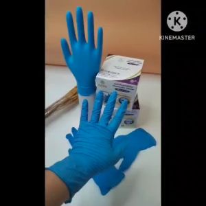 ถุงมือยางสังเคราะห์ 5.0 กรัม น้ำหนัก ถุงมือ เอ็นดีเอส D2Hand ถุงมือสีฟ้า 50 ชิ้น