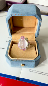 Montagne Jewelry Natural Moon Stone Ring Crystal Gem Inset Pink Garden Design Fine Jewellery 925 Silver Ring