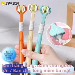 Chổi Đánh Răng Mềm Ba Mặt Dành Cho Nam Và Nữ Chổi Đánh Răng Chuyên Dụng Để Loại Bỏ Mảng Bám Trên Lưỡi Chổi Đánh Răng Gia Dụng Cho Cặp Đôi