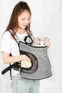Pet Cat Dog Chest BackpackFront Carrying Tote BagBreathable Portable Canvas Cross Shoulder Strap Backpack