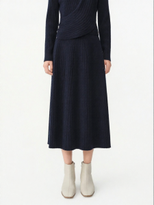 Koradior | Elegant Simple Style Aromatic Feel Knit A-Line Fitting Skirt