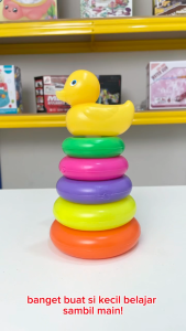 Mainan Anak IM-3863/NET 5PCS RING BEBEK DONAT Mainan Edukasi Bayi Bebek Susun Cincin Anak Montessori