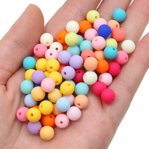 30pcs 8mm Mixed Colors Frosted Acrylic Beads Round Loose Spacer Beads for Necklace Bracelet Keychain DIY Jewelry Craft Making Beads