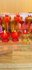 1Cặp Đèn Thờ Cốc Nến Hoa sen  điện 220 v  Không Khói Chính Hãng Sopoka .