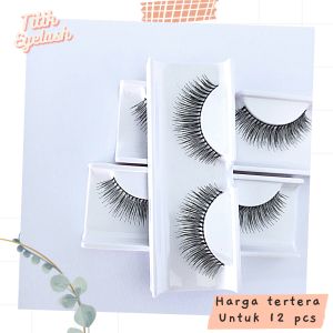 bulu mata natural 747 medium (12 pasang) free cover