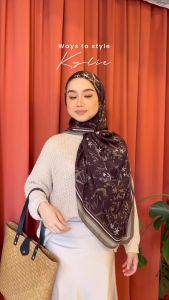 [ AZ KYLIE ] by Ameera Zaini Collection Silk Satin Square Bawal For Hijab Lady