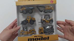 6pcs/set Alloy Engineering Truck Toy Loader Vehicle Excavator Tractor Toys Car Classic Construction Model for 3 years Boys Gifts
