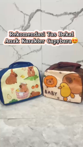 DDR1489 Tas Bekal Anak Karakter Capybara Cooler Bag Lunch Bag Thermal Anti Air Alumunium Foil