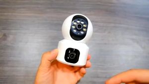 CCTV Snowman Dual Lensa V91 Multi Penglihatan Malam Lensa Ganda Kamera keamanan