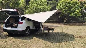 Top Lander | Mái Che Ô Tô Manta Ray Màu Đen Chống Thấm Chống Tia UV Có Móc Hút Chân Không Dùng Cho Cắm Trại Ngoài Trời Lều Xe SUV.