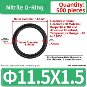 JINJUNTAI | Nitrile O Ring 1mm Diameter Oil Resistant Durable