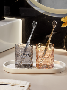 Baroquehouse | Luxury Glass Toothbrush Holder Pair