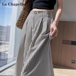 La Chapelle | Vintage Striped Wide Leg Pants Cotton Linen