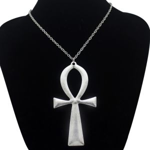 10x5cm Vintage Egyptian Life Big Ankh Cross Pendant Long Chain Necklace Fashion Jewelry Men and Women Accessories Dropshipping