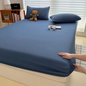 90/120/150/180cm Fitted Sheet with Elastic Bands Non Slip Adjustable Mattress Covers for Single Double King Queen Bed