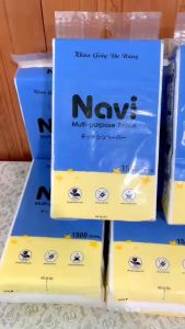 Combo 3 Gói Khăn Giấy Rút Treo Tường Cao Cấp NAVI Xanh Dương 1500 Tờ/3 Lớp Siêu Mềm Mịn & Dai