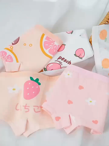【Local Stock】Girls Pure Cotton Four Cornered Underwear In Various Styles Made Of 10A Antibacterial Material Close Fitting Comfortable And Non Irritating