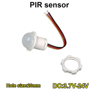 PIR Infrared Human Body Motion Sensor Switch 20mm Mounting Hole DC3.7V-24V Dual Mode (Light Control/Night Only & 24/7 Sensing)