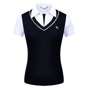 TTYGJ | Spring Summer Golf Womens Short Sleeve T-shirt Quick-dry V-neck