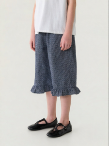 Marc&Janie | Girlish Check Hem Straight Calf Pants
