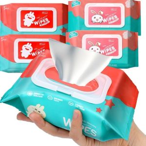 10Pack (80pcs/pack) Portable Skin-friendly Baby Wipes / Mouth Hand Cleaning Tissues / Non-Alcohol Disposable Cleaning Wipes