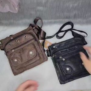 Seazonn Beg Silang Berkualiti Tahan Lasak Sling Bag Beg Lelaki Beg Berniaga Cotton & Pu Bag Crossbody Messenger Bag Along Bag Ready Stock