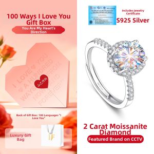 East Beauty | Sterling Silver 2ct Moissanite Engagement Wedding Couples Rings 2ct
