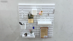 Pegboard Wall Organizer Punch-Free Wall Mounted Storage Rack Wall Shelf With Sticky Hook DIY Decoration Combination Accessories Space Savers