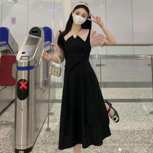 Dress Black-Pink Busui Friendly M-2XL #776