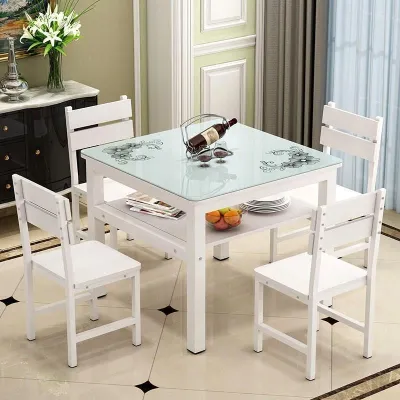 TUOMIU | Tempered Glass Economical Square Dining Table
