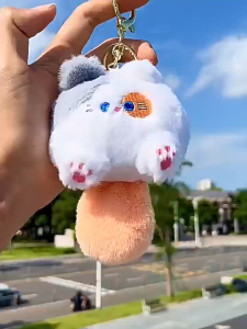 BETTIE Gantungan Kunci Tas Lucu Hiasan Boneka Lucu Cute Plush Animal Doll Fluffy Bunyi Lucu