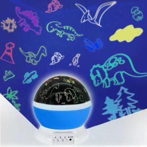 Feimefeiyou | LED Night Lamp Jurassic Park Dinosaur Projector Light Automatic Color Change USB RGB Lights For Childrens Room Birthday Party