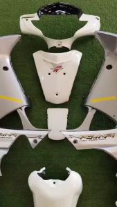 ชุดสีเวฟ125ไอบังลม สีขาวมุก/เทา มี14ชิ้น งานABS เทียบแท้