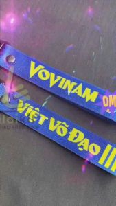 Móc khoá Võ thuật dây Strap móc sắt | Móc khoá Vovinam Taekwondo Karate dây Ailaikit mẫu vải mới