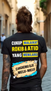 Kaos CUKUP MALAIKAT YANG MENILAIKUkaos kata-kata harian distro  bahan cotton combet bisa di pakai pria dan wanita