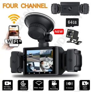4 Cameraes Dash Cam 1080P WIFI APP Front and Carbin rear view camera Night Vision Black Box Car DVR 4way Car Video Recorder