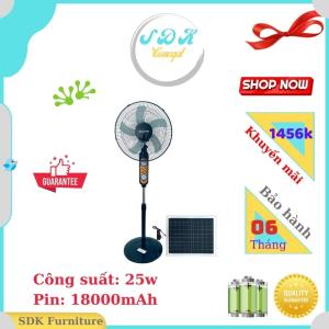 Quạt đứng năng lượng mặt trời MT-218 - chức năng đuổi muỗi hiệu quả 16 inch - màu đen. Công suất 25w - Pin Lithium 18000 mah. Quạt 04 cấp độ gió. Bảo hành 06 tháng
