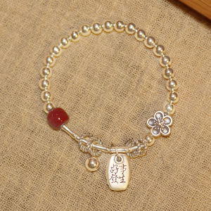 Evening Good Things Natural Turquoise Silver Bracelet for Women Vintage New Chinese Style Small Audience Gift Hand Chain