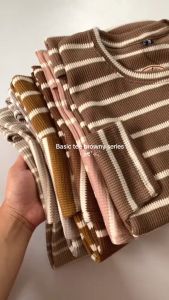 Baju Kaos Salur Wanita Cantik Lengan Panjang Premium