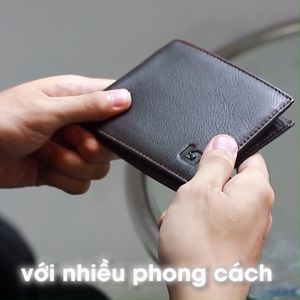 Ví Da Nam Bóp Da Nam Kim Bảo H28 Da Bò Màu Đen Nâu Bò