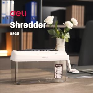 Deli Office Desktop Mini Paper Shredders Manual Hand Paper Shredder Machine 9935