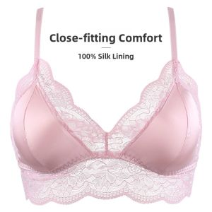 MITAOBEI | French Lace Silk Bralette Triangle Cup Bra No Steel Ring Thin Style