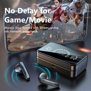 S20 TWS BT 5.2 หูฟังไร้สายกีฬา 9D HiFi สเตอริโอบลูทูธ หูฟัง IPX7 กันน้ำกระจกออกแบบหูฟัง 3000 mAh กล่องชาร์จ