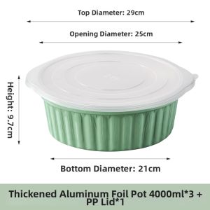 TAFUMAN | Large Aluminum Food Grade Heat-resistant Circular Meal Box 4L