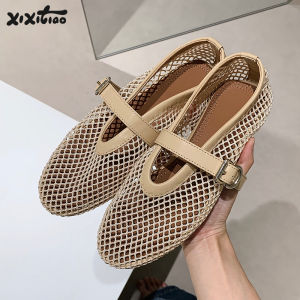 XIXITIAO | Ballet Mesh Hollow Mary Jane Flat Sandals